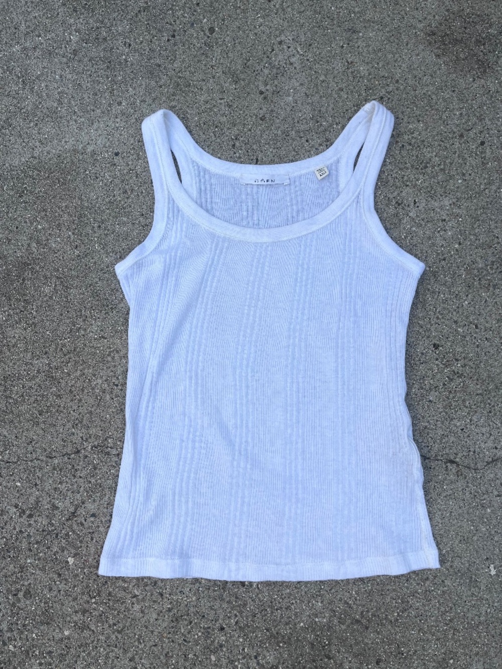 Doen Seine tank top camisole salt white made in Portugal xxs 2xs cotton cashmere